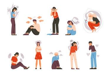 teenagers in depression and anxiety teenager vector 45407769